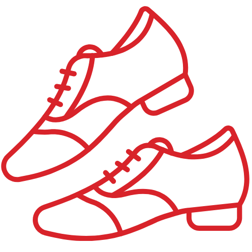 Rote Tanzschuhe mit Absatz für Erwachsene